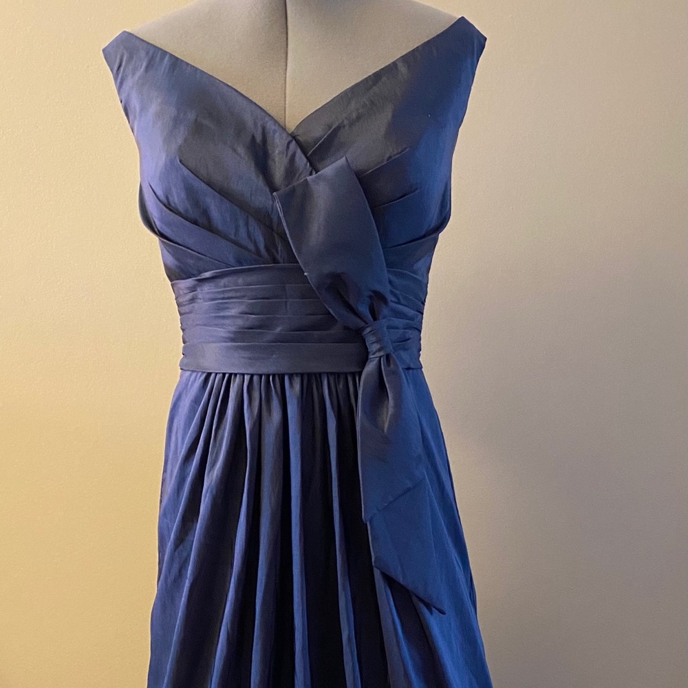 Formal floor length dress in deep blue